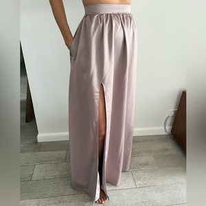 Long metallic skirt with pockets! Only worn once